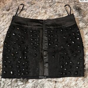 Elegant Black Embellished Skirt